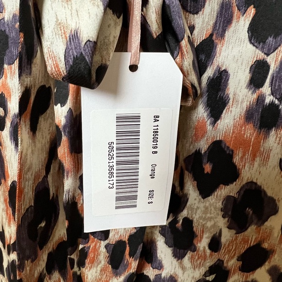 Traffic People NWT Self Tie Leopard Print Blouse S - Picture 7 of 8